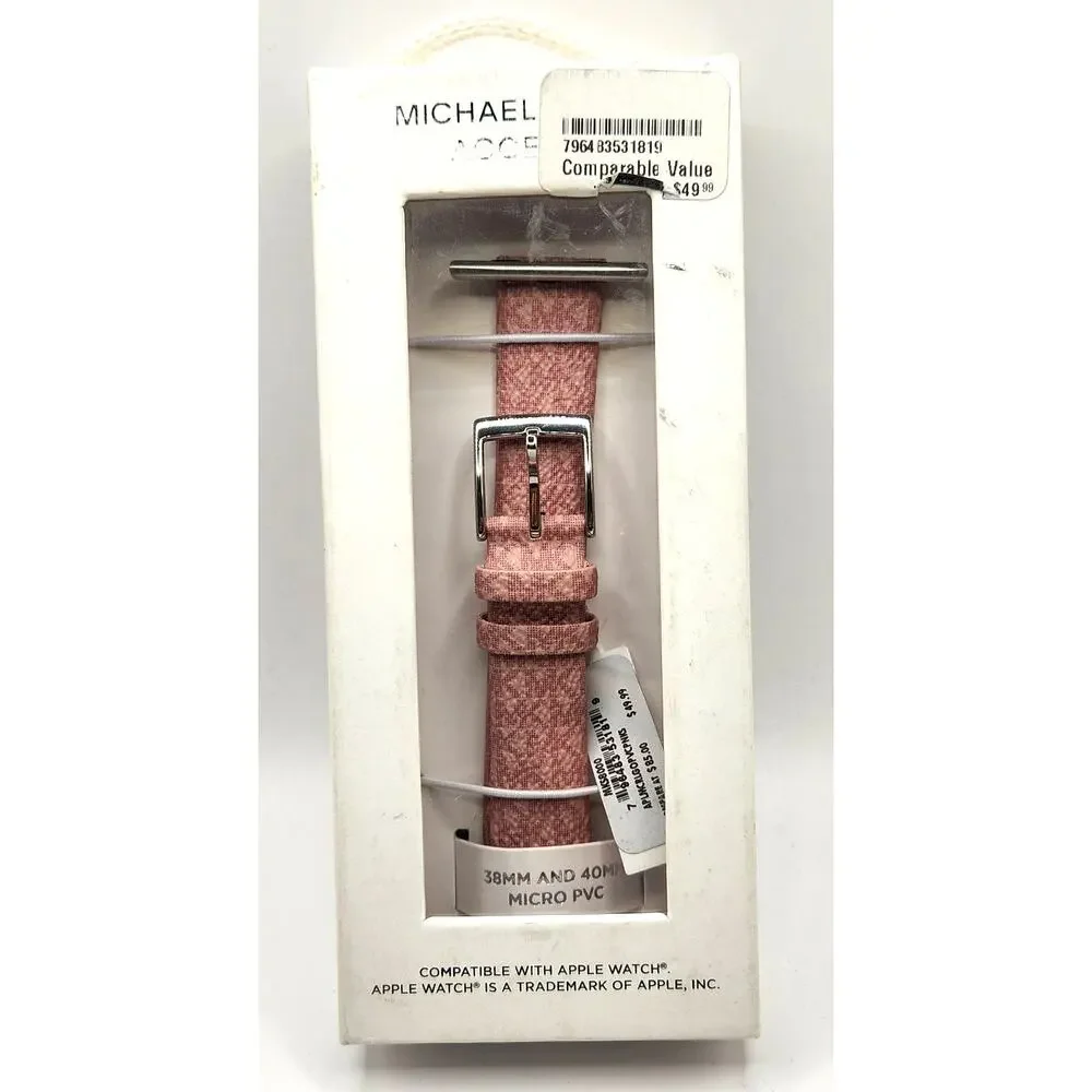 Michael Kors MK Logo Pink Apple Watch Band 38-40mm